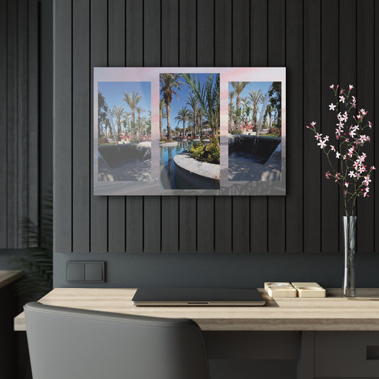 Fountain Oasis - Acrylic Print  (Beach Backgound)