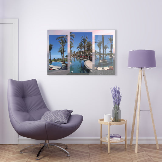 Pool Palms - Acrylic Print (beach background)