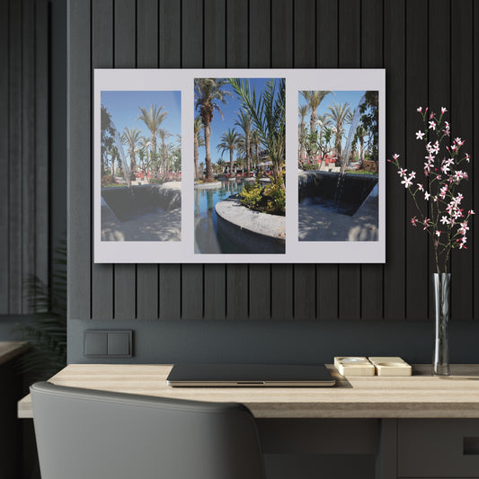 Fountain Oasis - Acrylic Print (Grey Background)